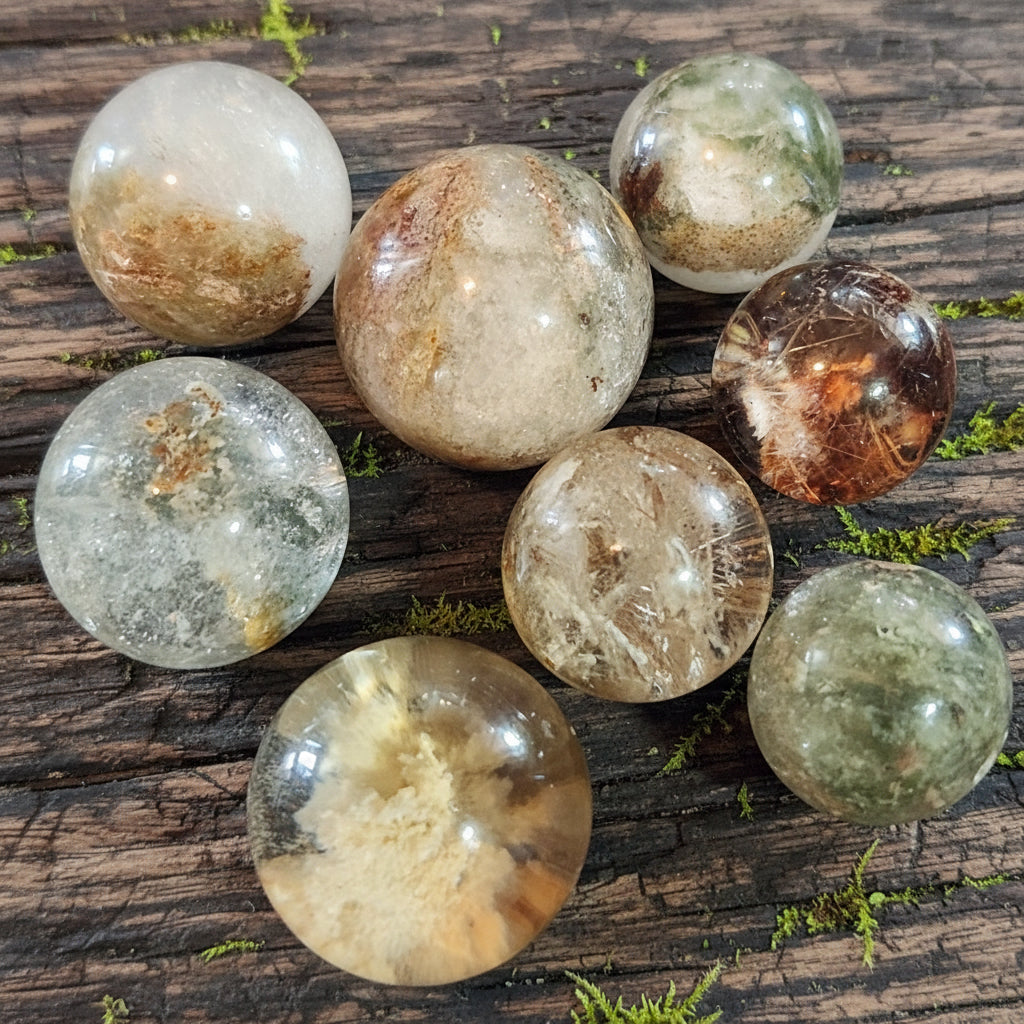 Lodolite (Garden Quartz) Mini Spheres