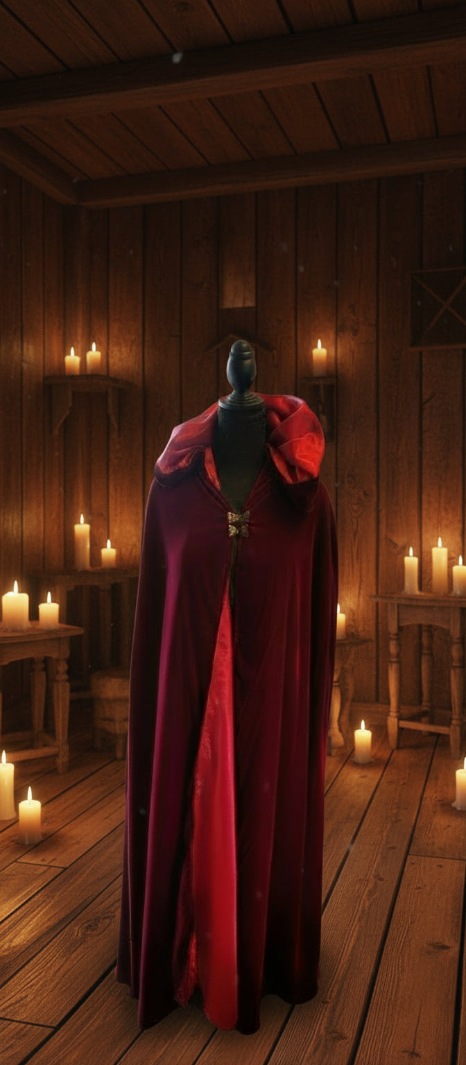 Velvet Cloak with Satin Lining Full Length (Ankles)