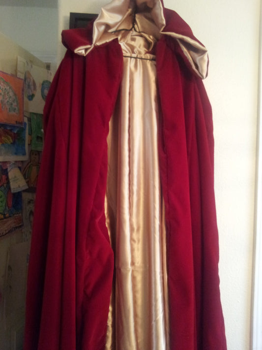 Velvet Cloak with Silk Lining  - Short Length (Waist)