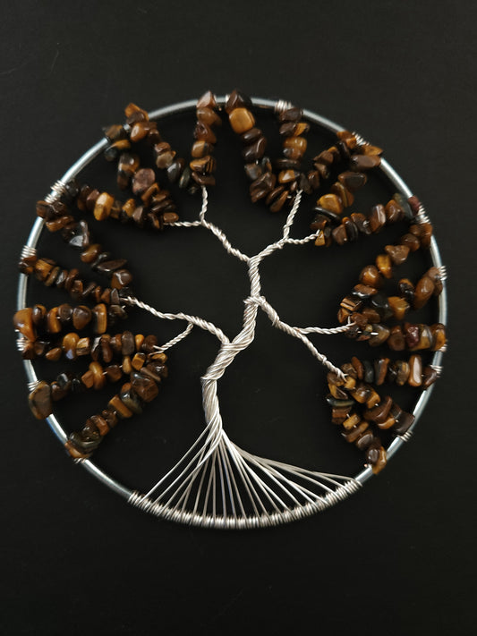 Tiger's Eye Tree of Life Suncatcher