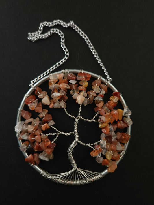 Carnelian Tree of Life Suncatcher