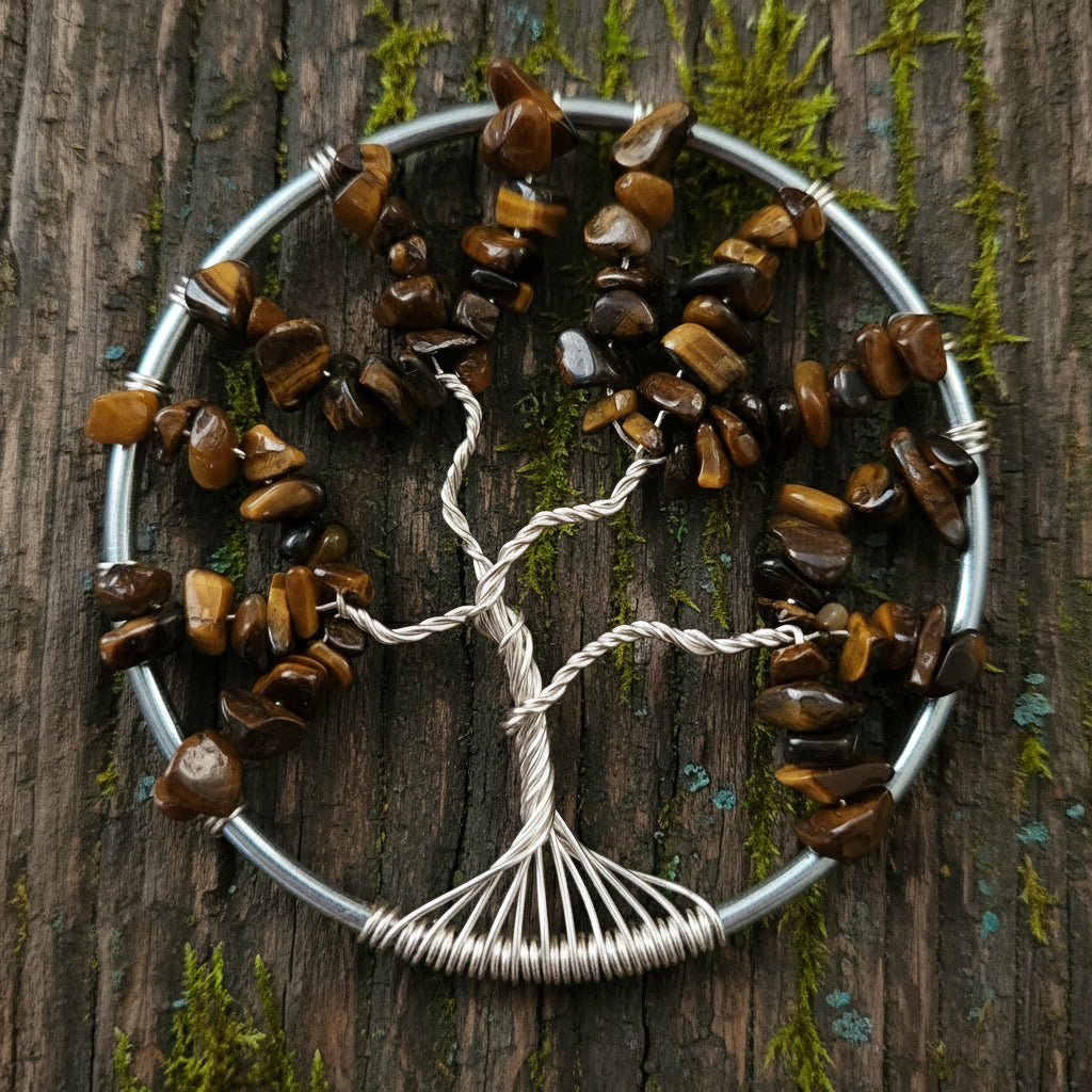 Tiger's Eye Tree of Life Suncatcher