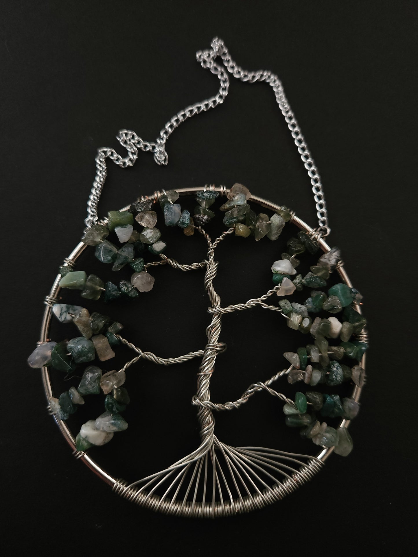 Moss Agate Tree of Life Suncatcher