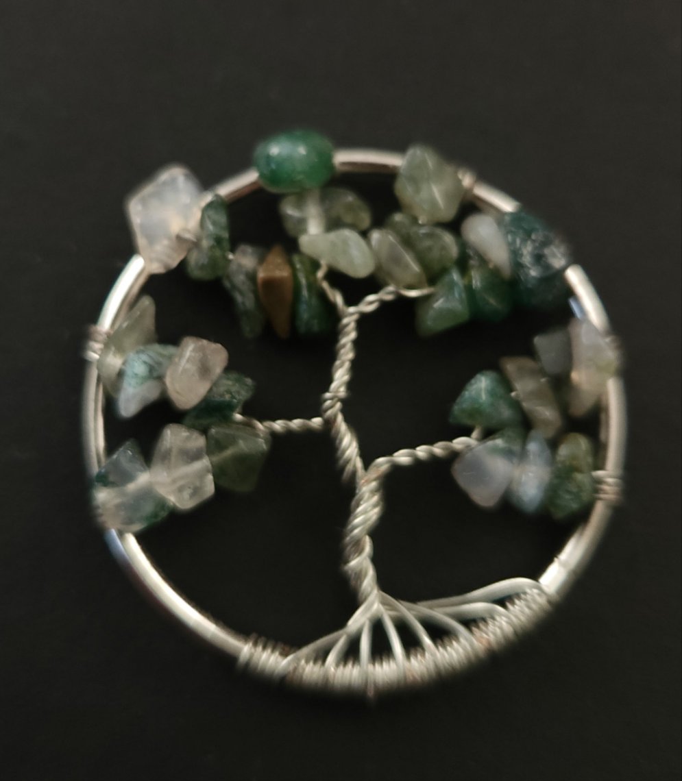 Moss Agate Tree of Life Suncatcher