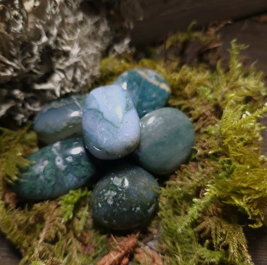 Moss Agate Tumbles