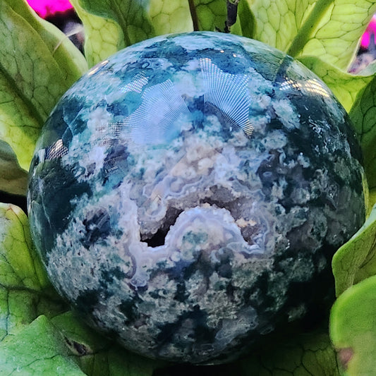 Moss Agate Spheres 2-2.75"