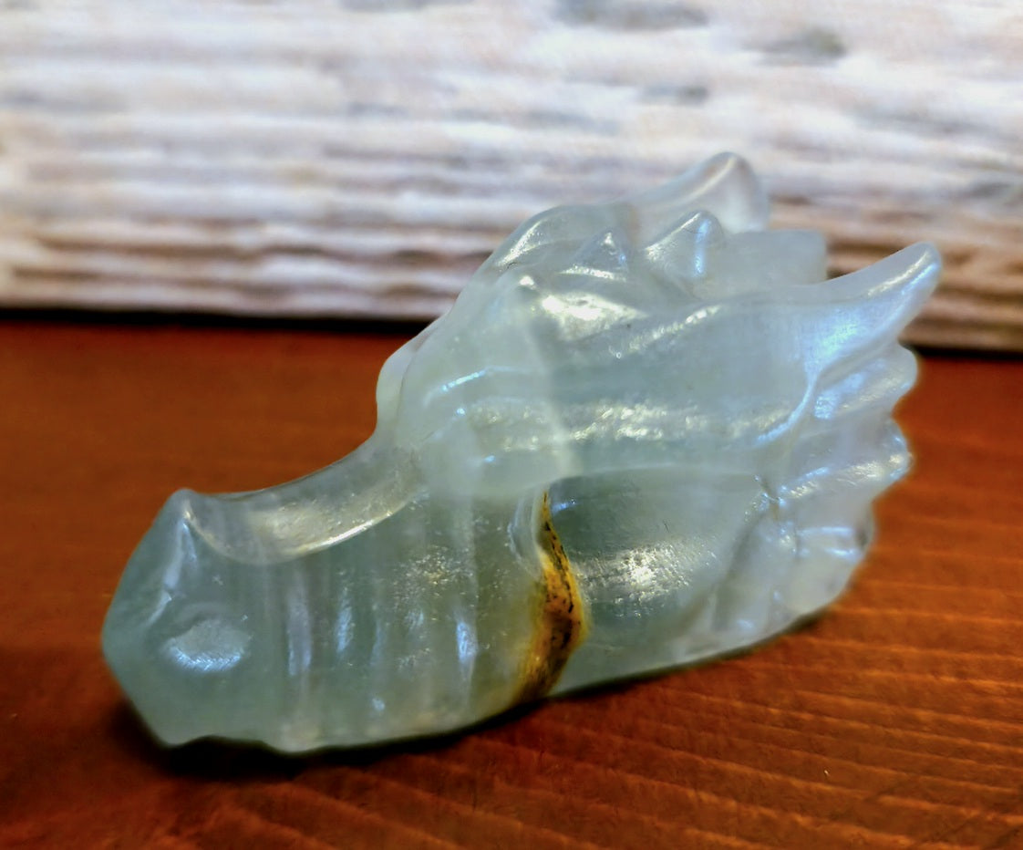 Blue Onyx Dragon Head