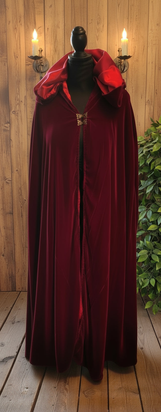 Velvet Cloak with Silk Lining  - Short Length (Waist)