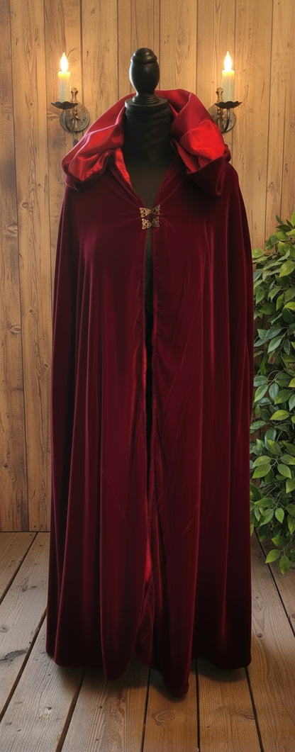 Velvet Cloak with Satin Lining Full Length (Ankles)