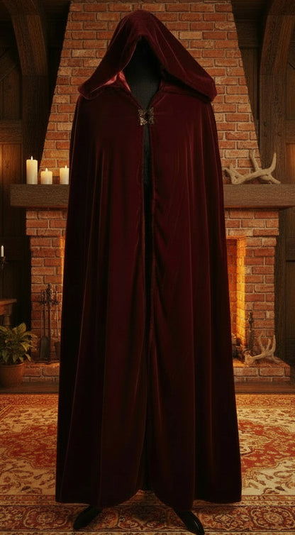Velvet Cloak with Satin Lining Mid Length (Knees)