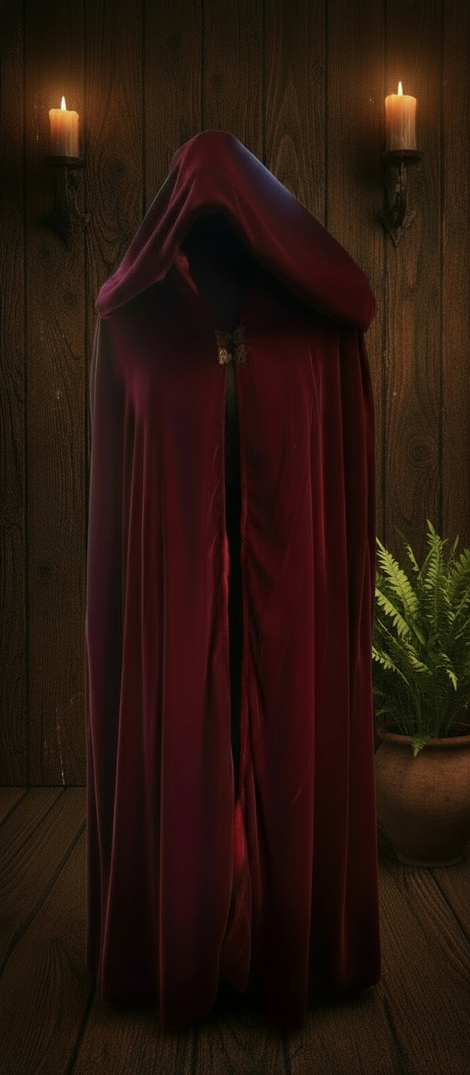 Velvet Cloak with Silk Lining  - Short Length (Waist)
