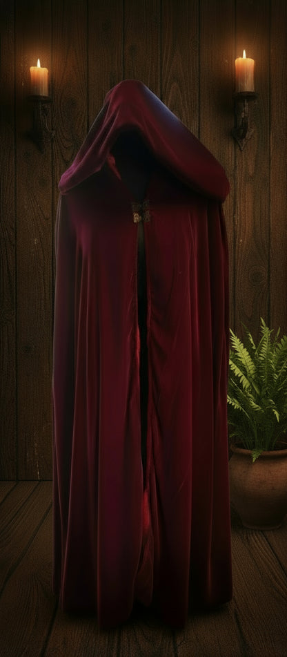 Velvet Cloak with Satin Lining Full Length (Ankles)