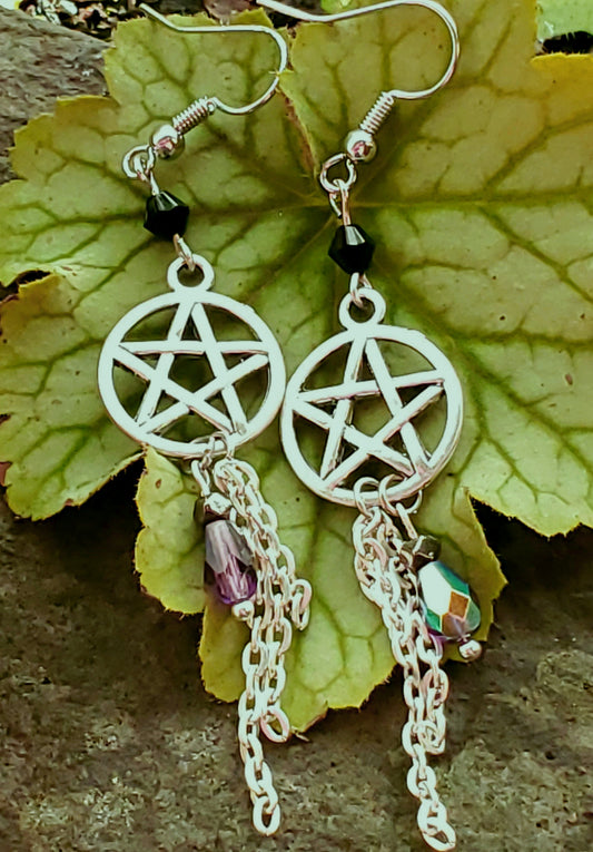 Samhain Pentagram Earrings