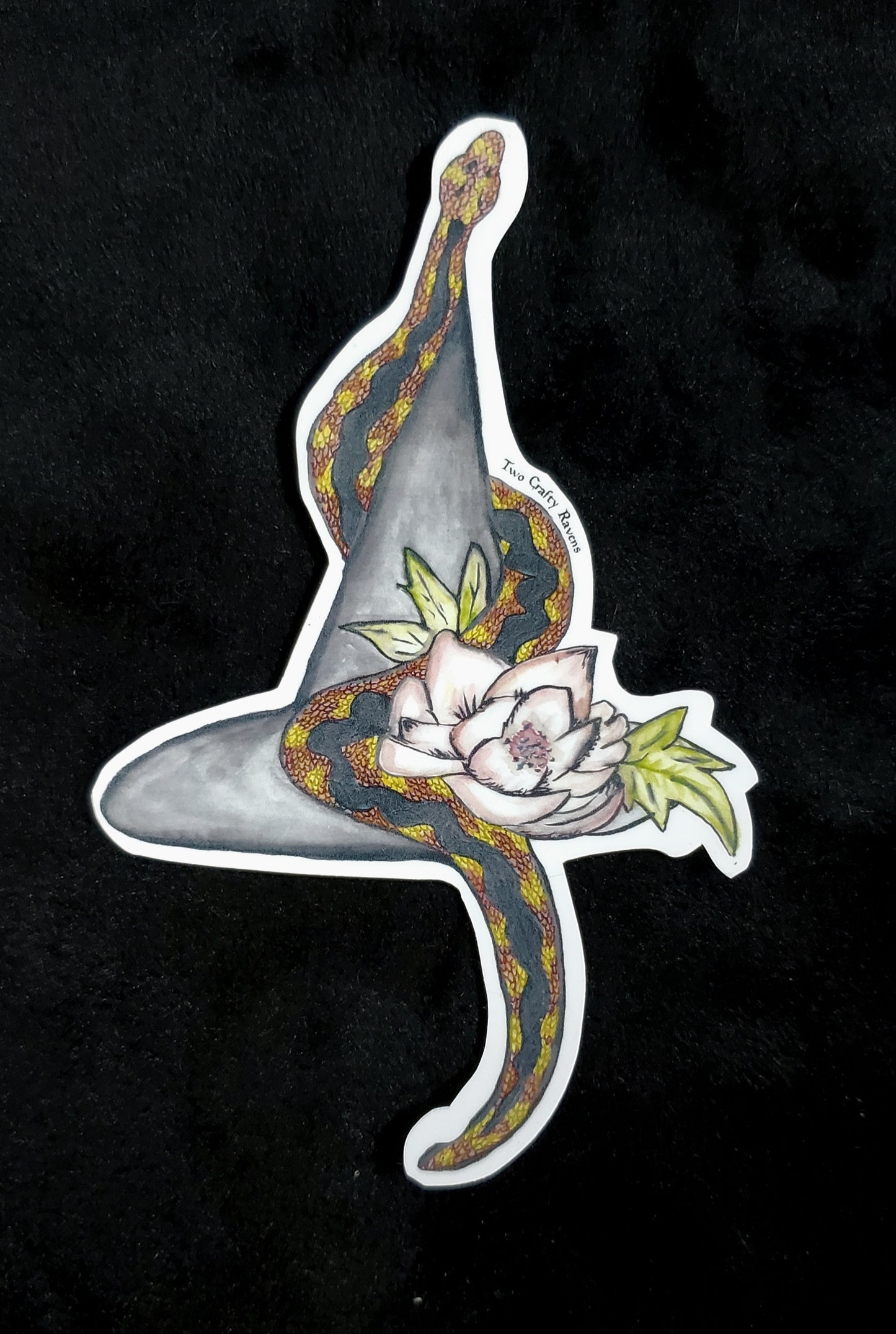 Snek Flower Witch Hat Sticker