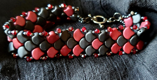 Red and Black Dragon Scale Bracelet