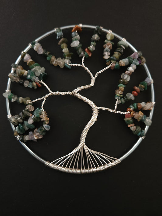 Moss Agate Tree of Life Suncatcher