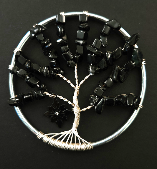 Obsidian Tree Of Life Suncatcher